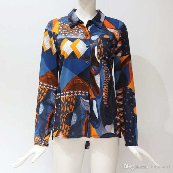 2020 women chiffon blouses long sleeve turn down collar office shirt geometric print blouse loose casual plus size chemise femme, White
2020 women chiffon blouses long sleeve turn down collar office shirt geometric print blouse loose casual plus size chemise femme, White