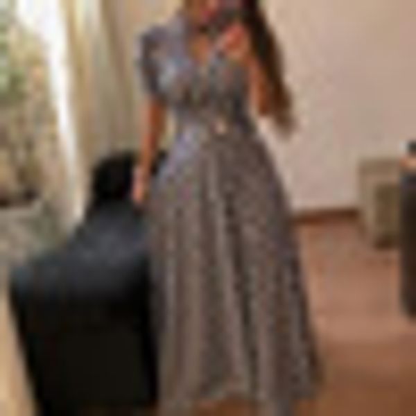 casual dresses women's long maxi evening cocktail party beach dress short sleeve sundress belt, Black;gray
casual dresses women's long maxi evening cocktail party beach dress short sleeve sundress belt, Black;gray