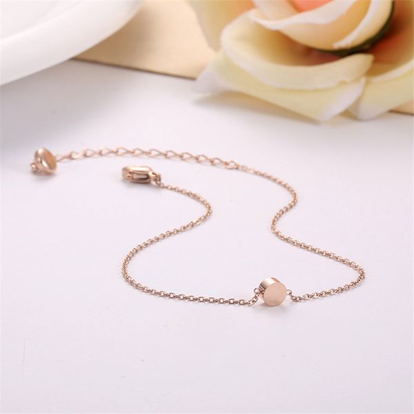rose gold color stainless steel link chain small golden bean bracelets for women 5cm extending length fashion pulseras mujer, Black
rose gold color stainless steel link chain small golden bean bracelets for women 5cm extending length fashion pulseras mujer, Black
