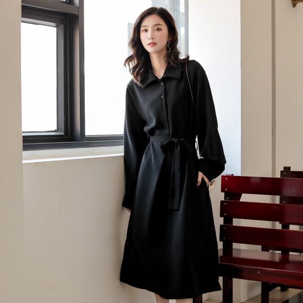 tvvovvin design concise black dress woman long sleeve 2019 autumn chalaza waist long fund single row buckle shirt dresses zx404, Black;gray
tvvovvin design concise black dress woman long sleeve 2019 autumn chalaza waist long fund single row buckle shirt dresses zx404, Black;gray