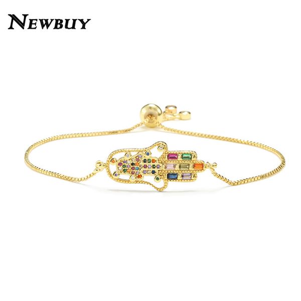 newbuy fashion bohemian style jewelry gold chain palm hamsa charm bracelets for women rainbow cz stone party jewelry gift, Golden;silver
newbuy fashion bohemian style jewelry gold chain palm hamsa charm bracelets for women rainbow cz stone party jewelry gift, Golden;silver