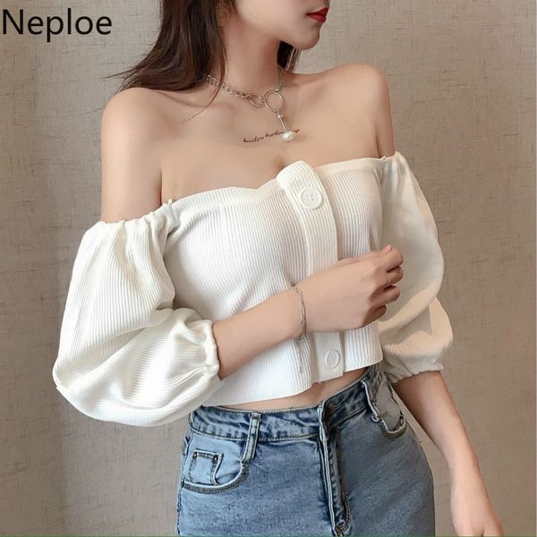 neploe slash neck pullover sweater half puff sleeve buttons short knitted 2020 new korean solid knitwear jumpers 4c484, White;black
neploe slash neck pullover sweater half puff sleeve buttons short knitted 2020 new korean solid knitwear jumpers 4c484, White;black
