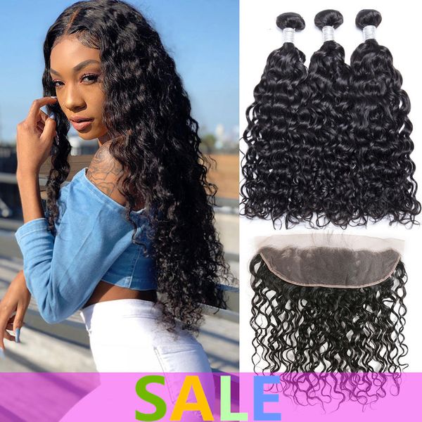 brazilian virgin water wave 3/4 bundles with lace frontal closure 10a brazilian remy human hair weave pre plucked lace frontal with bundles, Black;brown
brazilian virgin water wave 3/4 bundles with lace frontal closure 10a brazilian remy human hair weave pre plucked lace frontal with bundles, Black;brown