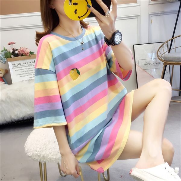 white t-shirt women's t-shirt 2020 short sleeve stripe loose medium and long size ins super popular
white t-shirt women's t-shirt 2020 short sleeve stripe loose medium and long size ins super popular