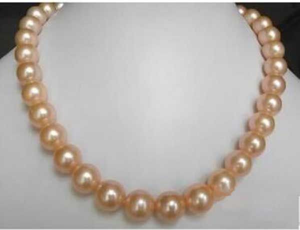 round natural 12-13mm genuine south sea gold pink pearl necklace 18" 14k gold, Silver
round natural 12-13mm genuine south sea gold pink pearl necklace 18" 14k gold, Silver