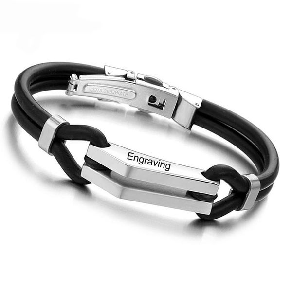 personality custom engraved black stainless steel silicone engrave name men women's bracelet bracelet, White
personality custom engraved black stainless steel silicone engrave name men women's bracelet bracelet, White