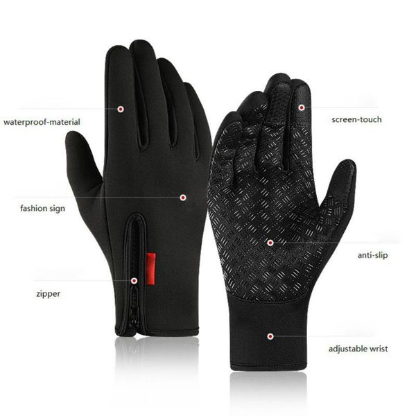 gloves winter men's touch screen zipper velvet windproof women'sthickening mountain ski riding sports warmth plus waterproof, Black
gloves winter men's touch screen zipper velvet windproof women'sthickening mountain ski riding sports warmth plus waterproof, Black