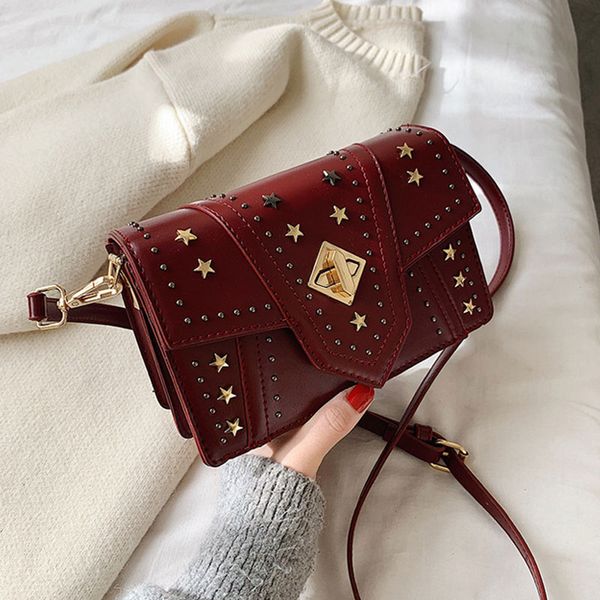 fashion shoulder bag for women 2020 new pentagram crossbody bag rivet retro ladies quality small flap bags female
fashion shoulder bag for women 2020 new pentagram crossbody bag rivet retro ladies quality small flap bags female