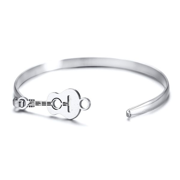 simple elegant women's guitar bracelet cuff bangles wrist stainless steel love music instrument gift accessory, White
simple elegant women's guitar bracelet cuff bangles wrist stainless steel love music instrument gift accessory, White