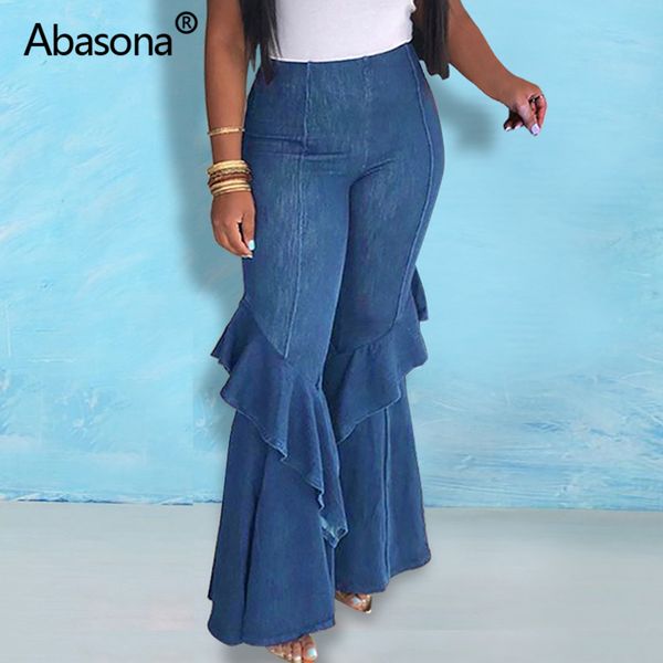 abasona ruffles patchwork high waist denim jeans wide leg fashion women summer vintage street wear plus size stretch long pant, Blue
abasona ruffles patchwork high waist denim jeans wide leg fashion women summer vintage street wear plus size stretch long pant, Blue