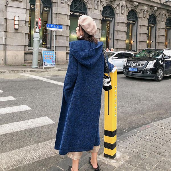 autumn winter sweater coat 2019 temperament goddess loose long paragraph over the knee fashion knit hooded cardigan female b107, White
autumn winter sweater coat 2019 temperament goddess loose long paragraph over the knee fashion knit hooded cardigan female b107, White