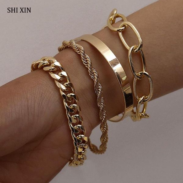 shixin hip hop chunky chain bracelets bangles set for women punk gold/silver color charms bracelet girls 2020 fashion hand chain, Black
shixin hip hop chunky chain bracelets bangles set for women punk gold/silver color charms bracelet girls 2020 fashion hand chain, Black