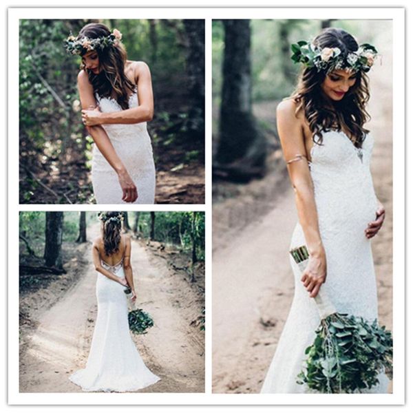 mermaid full lace wedding dresses 2020 countryside boho spaghetti straps pregnant bridal gowns backless sweep train robes de mariee, White
mermaid full lace wedding dresses 2020 countryside boho spaghetti straps pregnant bridal gowns backless sweep train robes de mariee, White
