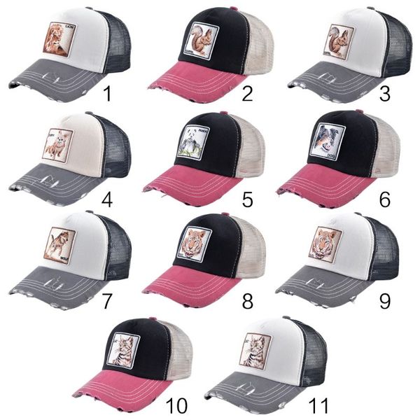 11 styles cotton vintage irregular distressed hip-hop baseball cap animal embroidered mesh back adjustable trucker hat, Blue;gray
11 styles cotton vintage irregular distressed hip-hop baseball cap animal embroidered mesh back adjustable trucker hat, Blue;gray