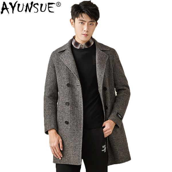 ayunsue double breasted wool coat men spring autumn double-sided long jacket men woolen overcoat new arrival erkek mont kj1318, Black
ayunsue double breasted wool coat men spring autumn double-sided long jacket men woolen overcoat new arrival erkek mont kj1318, Black