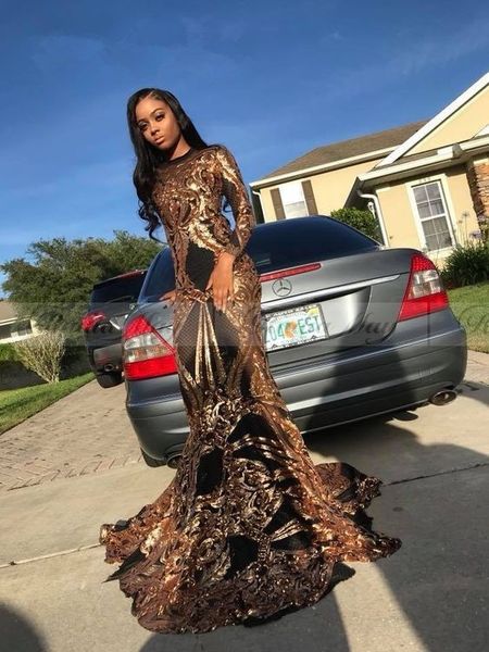 2019 gold sequins mermaid long sleeves black girl prom dresses plus size court train long graduation dress nigeria evening gowns, Black;red
2019 gold sequins mermaid long sleeves black girl prom dresses plus size court train long graduation dress nigeria evening gowns, Black;red