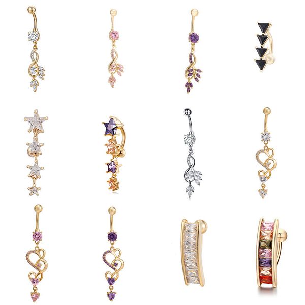 2019 crystal zircon gold plant shape navel piercing belly button rings body jewelry dangle surgical steel party gift, Slivery;golden
2019 crystal zircon gold plant shape navel piercing belly button rings body jewelry dangle surgical steel party gift, Slivery;golden