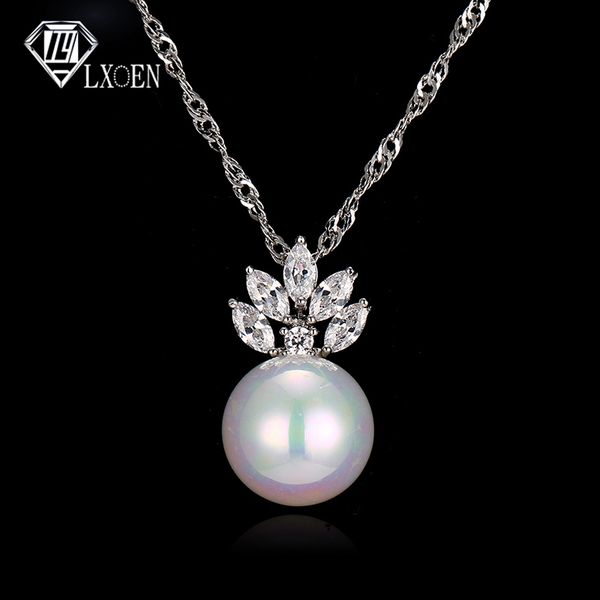 lxoen fashion simulated pearl & zirconia flower pendant necklace bridal jewelry for women gift female wedding party jewelry gift, Silver
lxoen fashion simulated pearl & zirconia flower pendant necklace bridal jewelry for women gift female wedding party jewelry gift, Silver