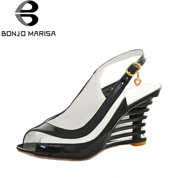 bonjomarisa high wedge heel sandals buckle open toe transparent shoes women's summer shoes patent pu summer brand new shoes y200107, Black
bonjomarisa high wedge heel sandals buckle open toe transparent shoes women's summer shoes patent pu summer brand new shoes y200107, Black
