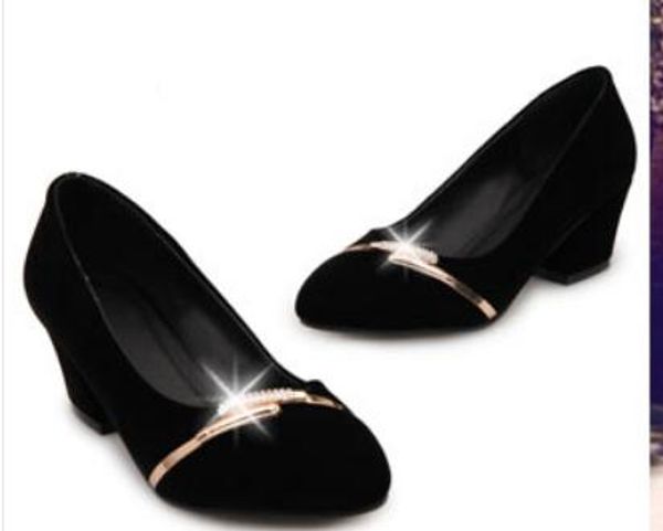 2019 women's shoes in spring and autumn with new style high heel coarse heel round head suede @9006, Black
2019 women's shoes in spring and autumn with new style high heel coarse heel round head suede @9006, Black