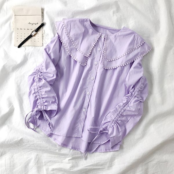 vintage oversize blouse for women casual long sleeve fashion shirt korean style loose, White
vintage oversize blouse for women casual long sleeve fashion shirt korean style loose, White