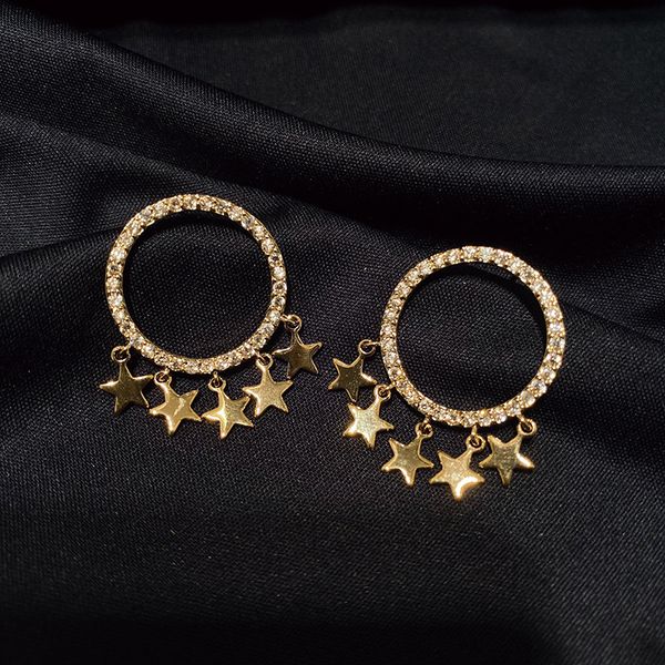 fashion luxury designer sparkling diamonds zircon circular lovely star tassel pendant stud earrings for women girls silver post
fashion luxury designer sparkling diamonds zircon circular lovely star tassel pendant stud earrings for women girls silver post