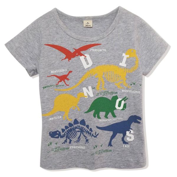 2019 summer new style young children cotton children's clothing casual cartoon dinosaur short sleeved t-shirt, Black;blue 
2019 summer new style young children cotton children's clothing casual cartoon dinosaur short sleeved t-shirt, Black;blue