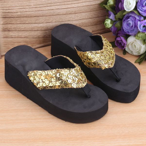 2019 summer fashion womens shoes sequins anti-slip wedge sandals indoor outdoor thong mid heels platform slippers flip-flops, Black
2019 summer fashion womens shoes sequins anti-slip wedge sandals indoor outdoor thong mid heels platform slippers flip-flops, Black
