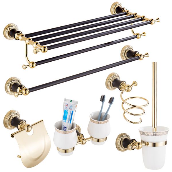 european style gold-tone bathroom hardware pendant set black patina towel rack storage shelf towel rack american-style, Silver
european style gold-tone bathroom hardware pendant set black patina towel rack storage shelf towel rack american-style, Silver