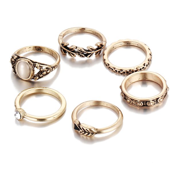 6pcs / set 2020 new cluster rings european and american retro ethnic style personality exaggerated ring opal joint ring women's jewelry, Golden;silver
6pcs / set 2020 new cluster rings european and american retro ethnic style personality exaggerated ring opal joint ring women's jewelry, Golden;silver