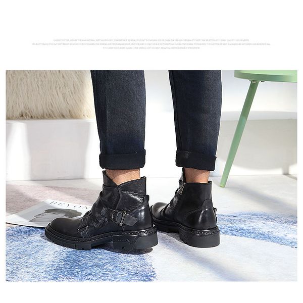 ent casual fashion trend explosions british retro wind side zipper short tooling boots breathable and wear, Black
ent casual fashion trend explosions british retro wind side zipper short tooling boots breathable and wear, Black