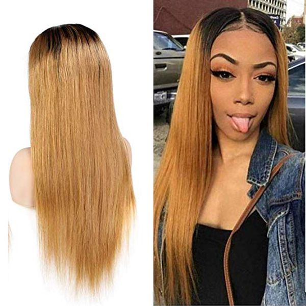 ombre 1b/27 lace front human hair wigs brazilian virgin hair silky straight 150 density full lace wigs with baby hair for bwomen, Black;brown
ombre 1b/27 lace front human hair wigs brazilian virgin hair silky straight 150 density full lace wigs with baby hair for bwomen, Black;brown