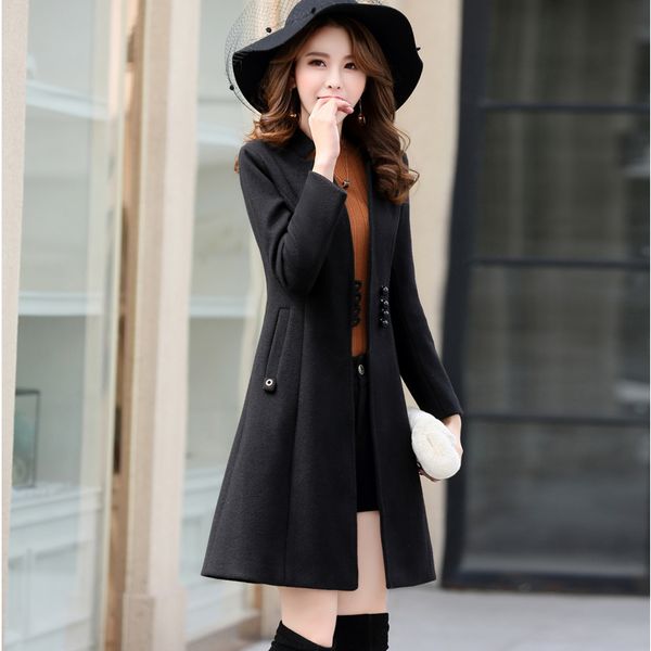 new fashion long woolen coat single breasted slim type female winter wool coats outerwear overcoat autumn jacket casual women, Black
new fashion long woolen coat single breasted slim type female winter wool coats outerwear overcoat autumn jacket casual women, Black