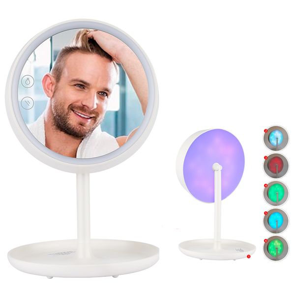 rechargeable led touch screen makeup mirror led lighted table deskcosmetic round vanity 180 rotation with 6 color backlight
rechargeable led touch screen makeup mirror led lighted table deskcosmetic round vanity 180 rotation with 6 color backlight
