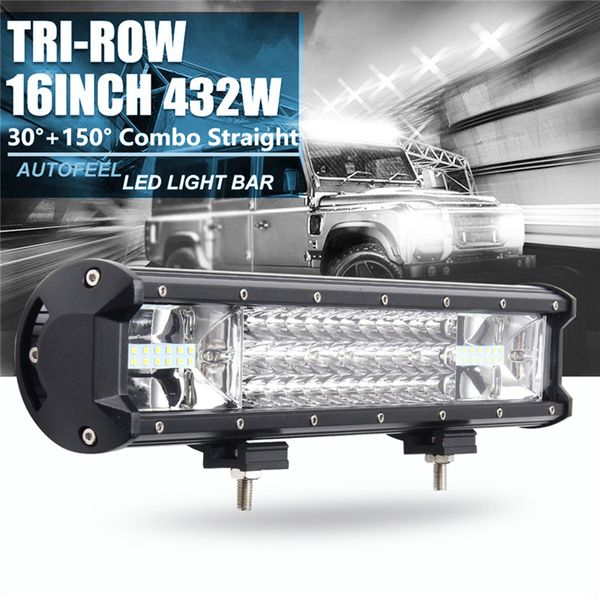 16 inch 432w waterproof tri-row 7d led work light bar spot flood combo offroad suv truck car styling
16 inch 432w waterproof tri-row 7d led work light bar spot flood combo offroad suv truck car styling