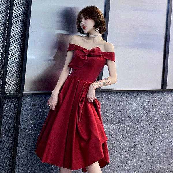 young lady slash neck evening party gown burgundy bow pleated dress backless bandage cheongsam elegant qipao vestidos, Red
young lady slash neck evening party gown burgundy bow pleated dress backless bandage cheongsam elegant qipao vestidos, Red