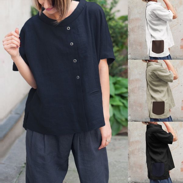 plus size blouse women summer 2019 women vintage linen blouses buttons short sleeve shirts patchwork short loose blusas feminina, White
plus size blouse women summer 2019 women vintage linen blouses buttons short sleeve shirts patchwork short loose blusas feminina, White