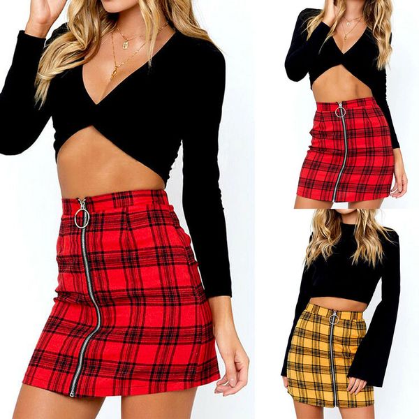 fashion women high waist check zipper short mini skirt girls casual a-line pencil plaid skirt red yellow, Black
fashion women high waist check zipper short mini skirt girls casual a-line pencil plaid skirt red yellow, Black