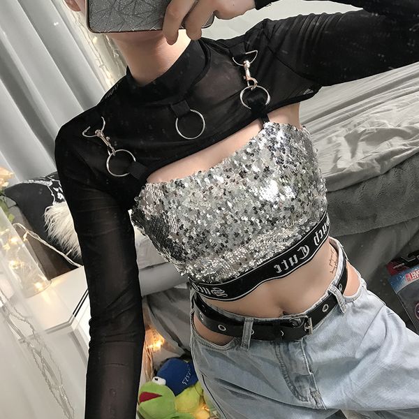 summer 2020 new black solid color explosions ladies irregular ring mesh hollow long sleeve t-shirtgg, White
summer 2020 new black solid color explosions ladies irregular ring mesh hollow long sleeve t-shirtgg, White