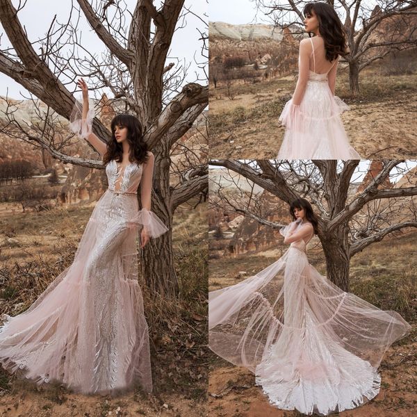2020 overskirts wedding dresses spaghetti straps lace sequins mermaid bridal gowns backless sweep train wedding dress robe de mariee, White
2020 overskirts wedding dresses spaghetti straps lace sequins mermaid bridal gowns backless sweep train wedding dress robe de mariee, White