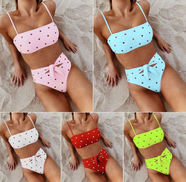 2019 european and american women's solid color printing high waist bikini belt love bikini, White;black
2019 european and american women's solid color printing high waist bikini belt love bikini, White;black