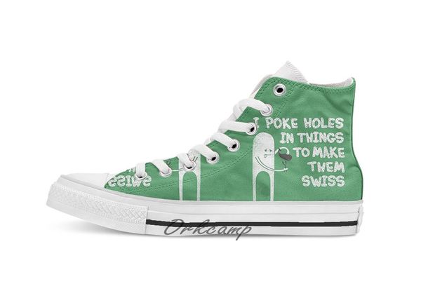 swiss happens custom casual high lace-up canvas shoes sneakers drop shipping