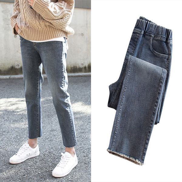pengpious big size denim pants winter fall design super elastic crooped women jeans frayed hem, Blue
pengpious big size denim pants winter fall design super elastic crooped women jeans frayed hem, Blue