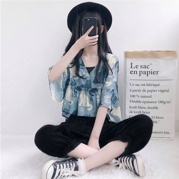 japanese women clothes 2019 summer outfits shirt student tank bloomers casual pants fashion casual three piece spring, White
japanese women clothes 2019 summer outfits shirt student tank bloomers casual pants fashion casual three piece spring, White