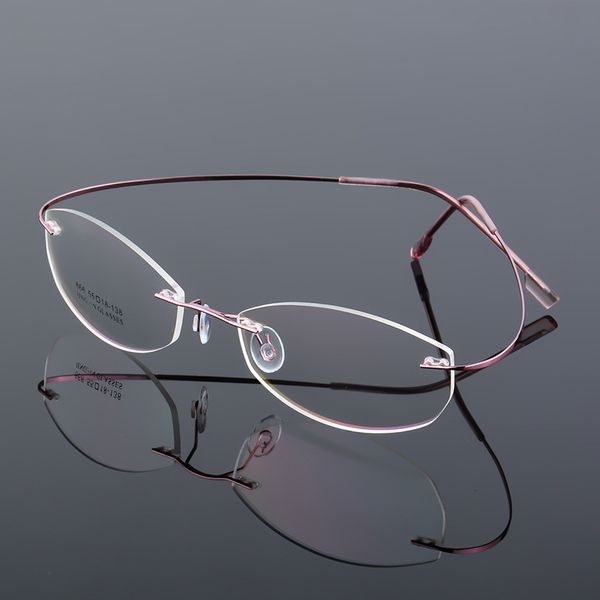 rimless glasses frame titanium alloy ultralight eyeglasses frameless cat eye screwless eyewear myopia optical memory frames j866, Silver
rimless glasses frame titanium alloy ultralight eyeglasses frameless cat eye screwless eyewear myopia optical memory frames j866, Silver