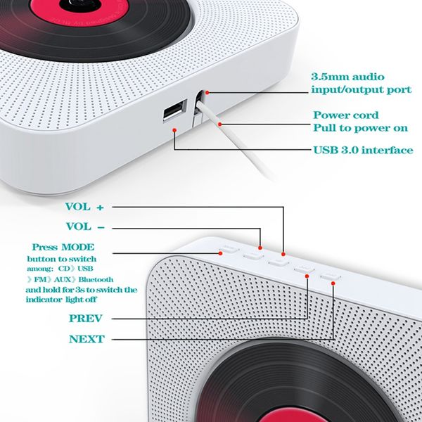 kustron wall mounted cd player portable home audio speaker prenatal education early education bluetooth speaker usb drive play
kustron wall mounted cd player portable home audio speaker prenatal education early education bluetooth speaker usb drive play