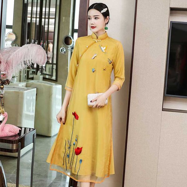 новые женщины qipao платье высокое качество 2020 элегантный довольно вышивка женский свободный китайский стиль платье, Black;gray
новые женщины qipao платье высокое качество 2020 элегантный довольно вышивка женский свободный китайский стиль платье, Black;gray