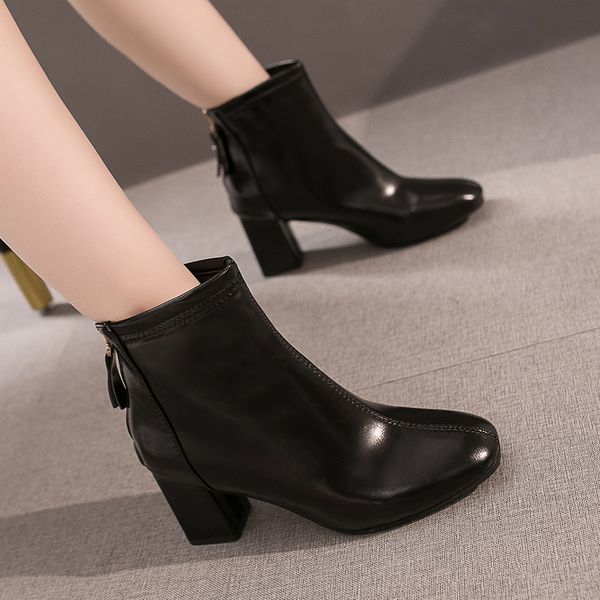 lace up boots chunky heel booties ladies shoes bootee woman 2019 round toe luxury designer zipper low heels booties mid calf, Black
lace up boots chunky heel booties ladies shoes bootee woman 2019 round toe luxury designer zipper low heels booties mid calf, Black