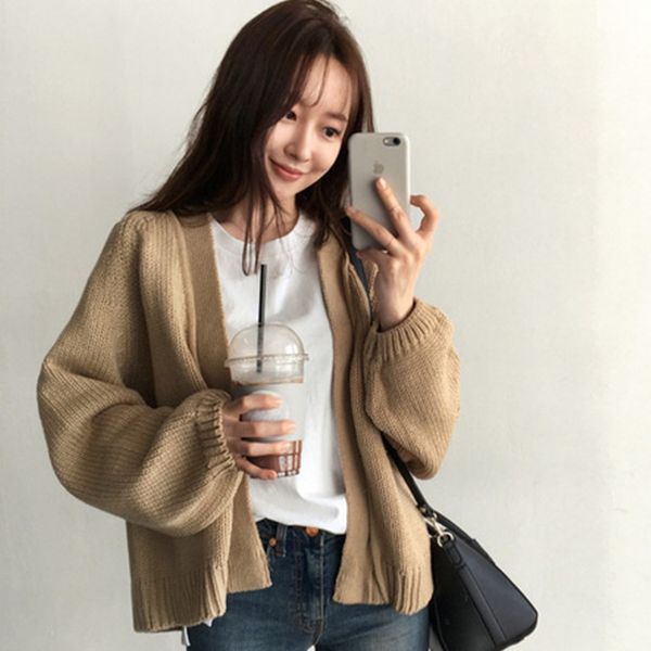women's clothing chic wind lazy loose short fund knitting cardigan sweater loose coat woman casual korean cardigan sweaters, White
women's clothing chic wind lazy loose short fund knitting cardigan sweater loose coat woman casual korean cardigan sweaters, White