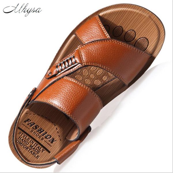 mhysa 2019 new leather cowhide summer men's beach shoes breathable casual men's sandals students sandals two wear tide shoes m55, Black
mhysa 2019 new leather cowhide summer men's beach shoes breathable casual men's sandals students sandals two wear tide shoes m55, Black